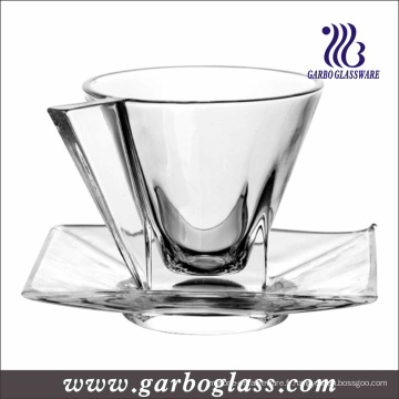 Crystal New Design Glass Cup et Saucer